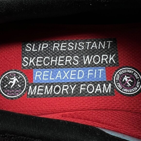 Skechers Mens 77048 McAllen Black Slip Resistant Mesh Work Shoes Liafers‎ Size 8 - Picture 11 of 16